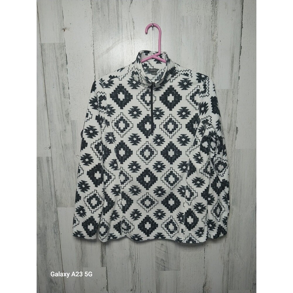 Eddie Bauer Fleece Jacket 1/4 Zip Native Aztec Pattern Women’s Medium